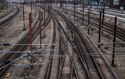 High angle view of railroad tracks