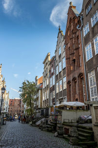 Low angle view of buildings against sky