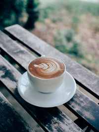 Coffee cup on table