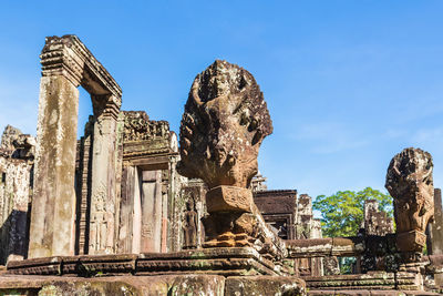 Old ruins of temple against sky