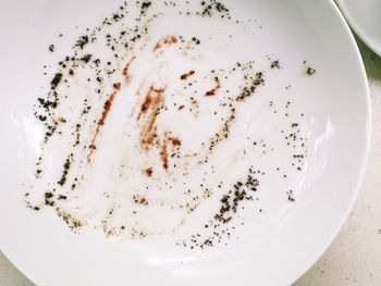 High angle view of bread in plate