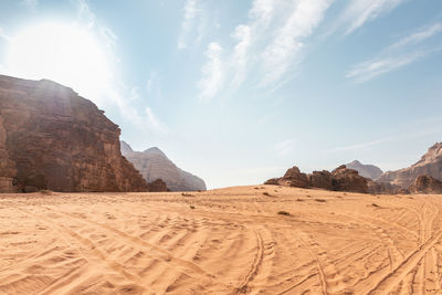 Scenic view of desert against sky