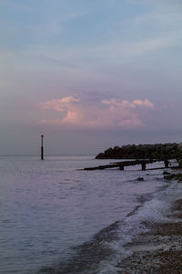 Scenic view of sea at sunset