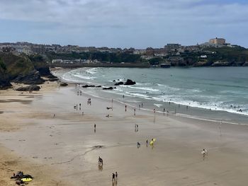 High angle view of beach against sky