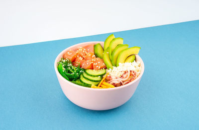 Close-up of fruits served on table