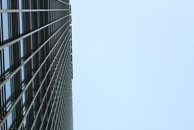 Low angle view of modern building against clear sky
