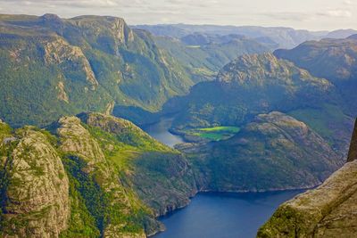 High angle view of lake