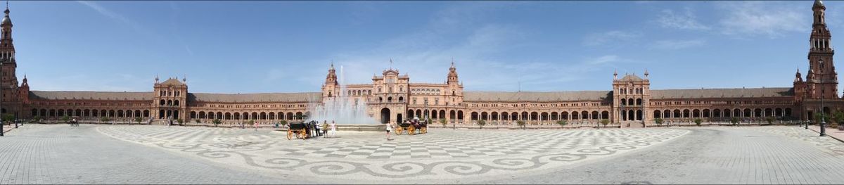 Panoramic shot of plaza de espana against sky