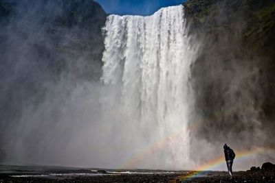 Scenic view of waterfall