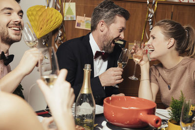 Couple having fun at new year's eve party