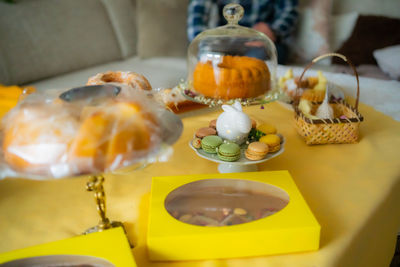 Close-up of food on table