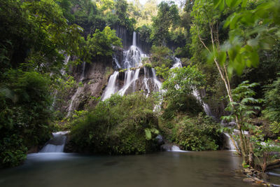 Scenic view of waterfall