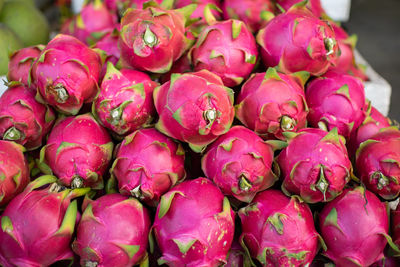 High angle view of fruits for sale in market