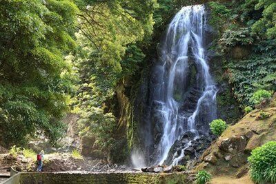 Scenic view of waterfall