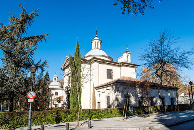 View of church against clear blue sky