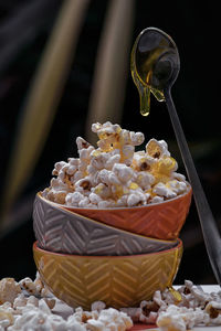 Close-up of ice cream on table
