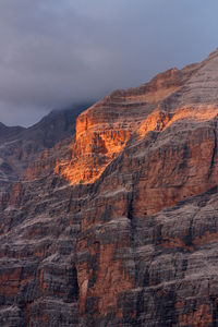 Scenic view of rocky mountains against sky- dolomiti italy - summer