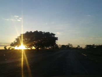 Country road at sunset