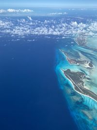 Aerial view of sea against sky