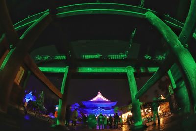 Illuminated building at night