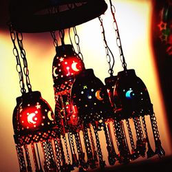 Close-up of christmas ornament hanging on tree