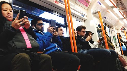 People sitting in train