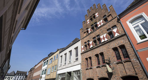 Low angle view of buildings against sky