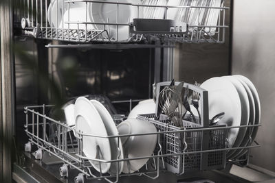 High angle view of food in kitchen