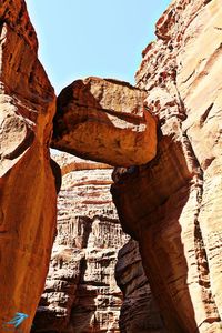 Low angle view of rock formation