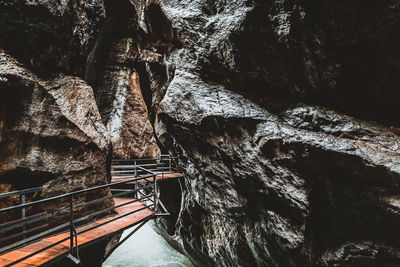 River flowing through cave