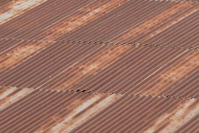 Full frame shot of rusty metallic roof