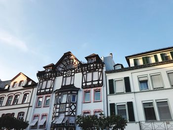 Low angle view of residential building against sky