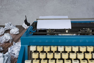 Close-up of typewriter