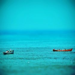 Boat sailing in sea