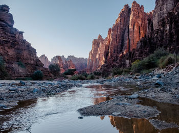 Rock formations in water