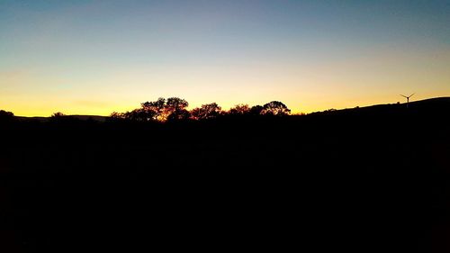 Silhouette of trees at sunset