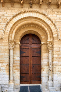 Closed door of old building