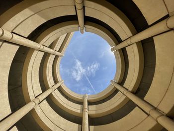 Low angle view of spiral staircase