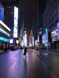 City street and buildings at night