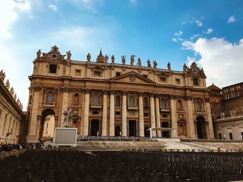 Low angle view of historical building against sky