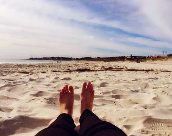 Scenic view of beach against sky