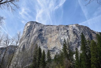 Low angle view of mountain against sky