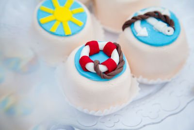 Beautiful little cookies with a nautical theme, anchor, ships