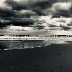 Scenic view of beach against sky