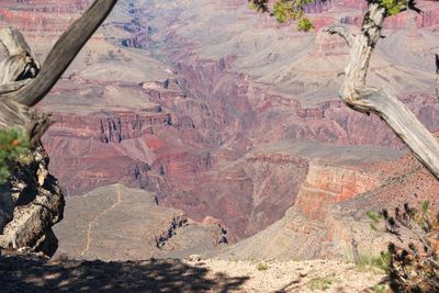 High angle view of rock formations