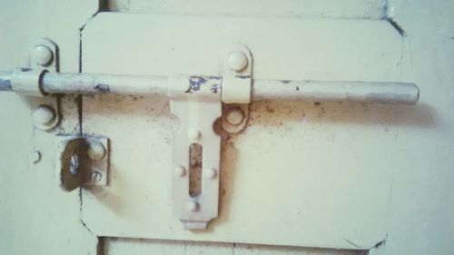 Close-up of metallic door