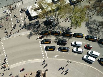 High angle view of city street