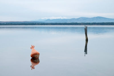 Man standing in a lake