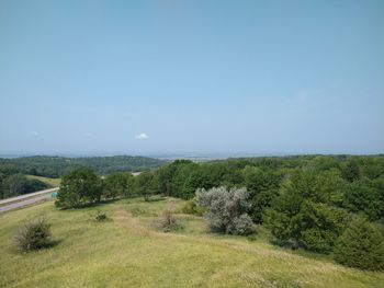 Scenic view of land against sky