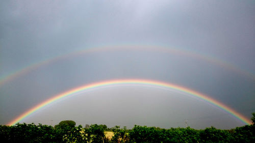 Scenic view of rainbow against sky